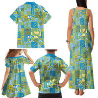 Tuvalu Manuia te Kilisimasi Family Matching Tank Maxi Dress and Hawaiian Shirt Pacific Patchwork Xmas Vibes LT9 - Polynesian Pride