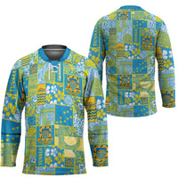 Tuvalu Manuia te Kilisimasi Hockey Jersey Pacific Patchwork Xmas Vibes - Polynesian Pride