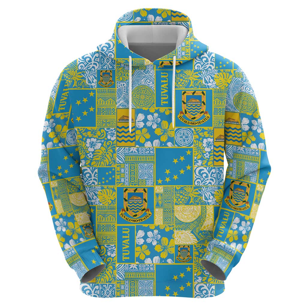Tuvalu Manuia te Kilisimasi Hoodie Pacific Patchwork Xmas Vibes - Polynesian Pride