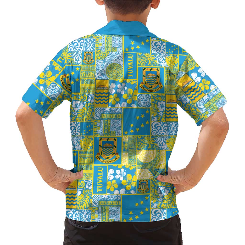 Tuvalu Manuia te Kilisimasi Kid Hawaiian Shirt Pacific Patchwork Xmas Vibes - Polynesian Pride