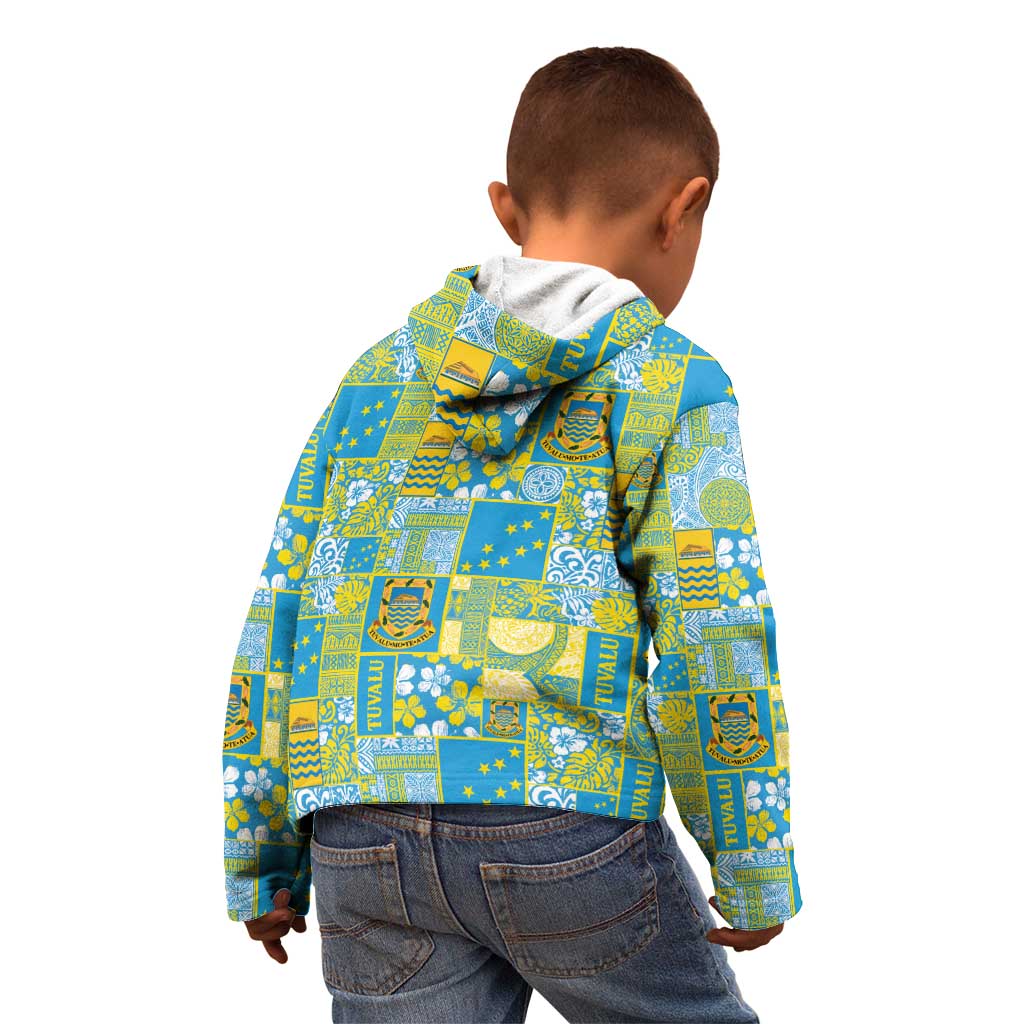 Tuvalu Manuia te Kilisimasi Kid Hoodie Pacific Patchwork Xmas Vibes - Polynesian Pride