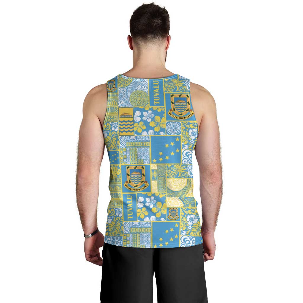 Tuvalu Manuia te Kilisimasi Men Tank Top Pacific Patchwork Xmas Vibes LT9 - Polynesian Pride