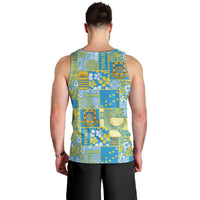 Tuvalu Manuia te Kilisimasi Men Tank Top Pacific Patchwork Xmas Vibes LT9 - Polynesian Pride