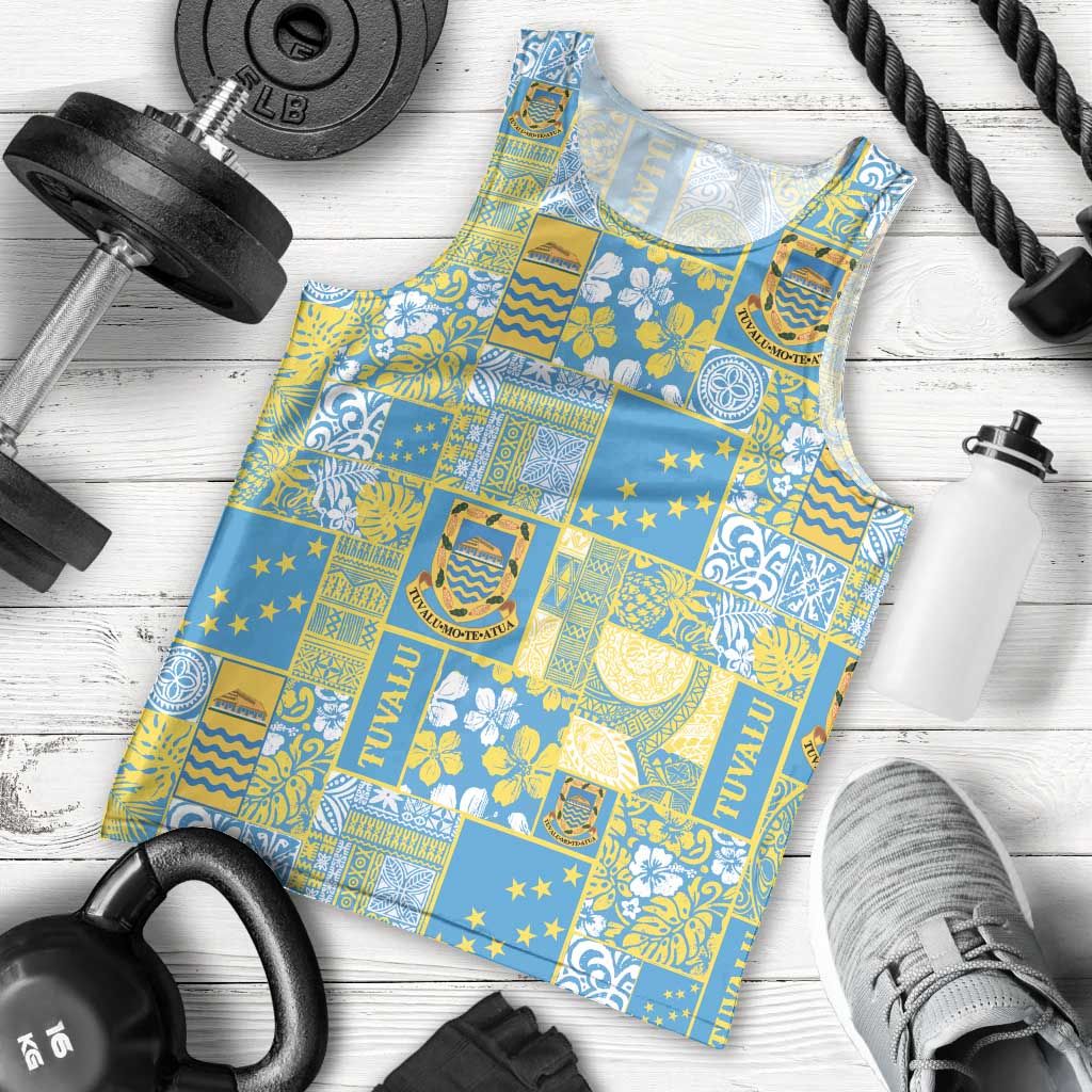 Tuvalu Manuia te Kilisimasi Men Tank Top Pacific Patchwork Xmas Vibes LT9 - Polynesian Pride