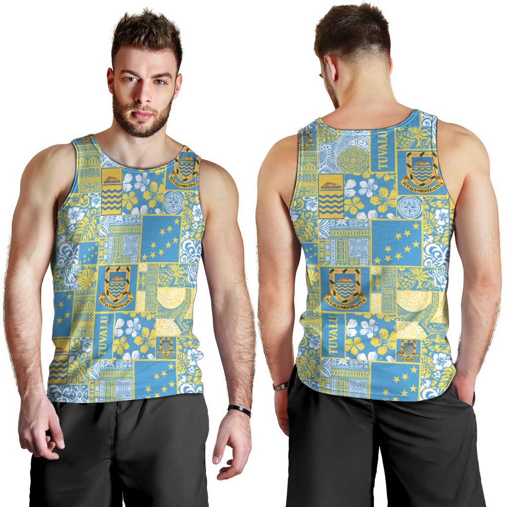 Tuvalu Manuia te Kilisimasi Men Tank Top Pacific Patchwork Xmas Vibes LT9 - Polynesian Pride