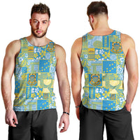 Tuvalu Manuia te Kilisimasi Men Tank Top Pacific Patchwork Xmas Vibes LT9 - Polynesian Pride