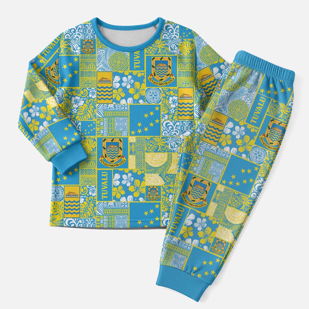 Tuvalu Manuia te Kilisimasi Christmas Pajama Set Pacific Patchwork Xmas Vibes LT9 Men Green - Polynesian Pride