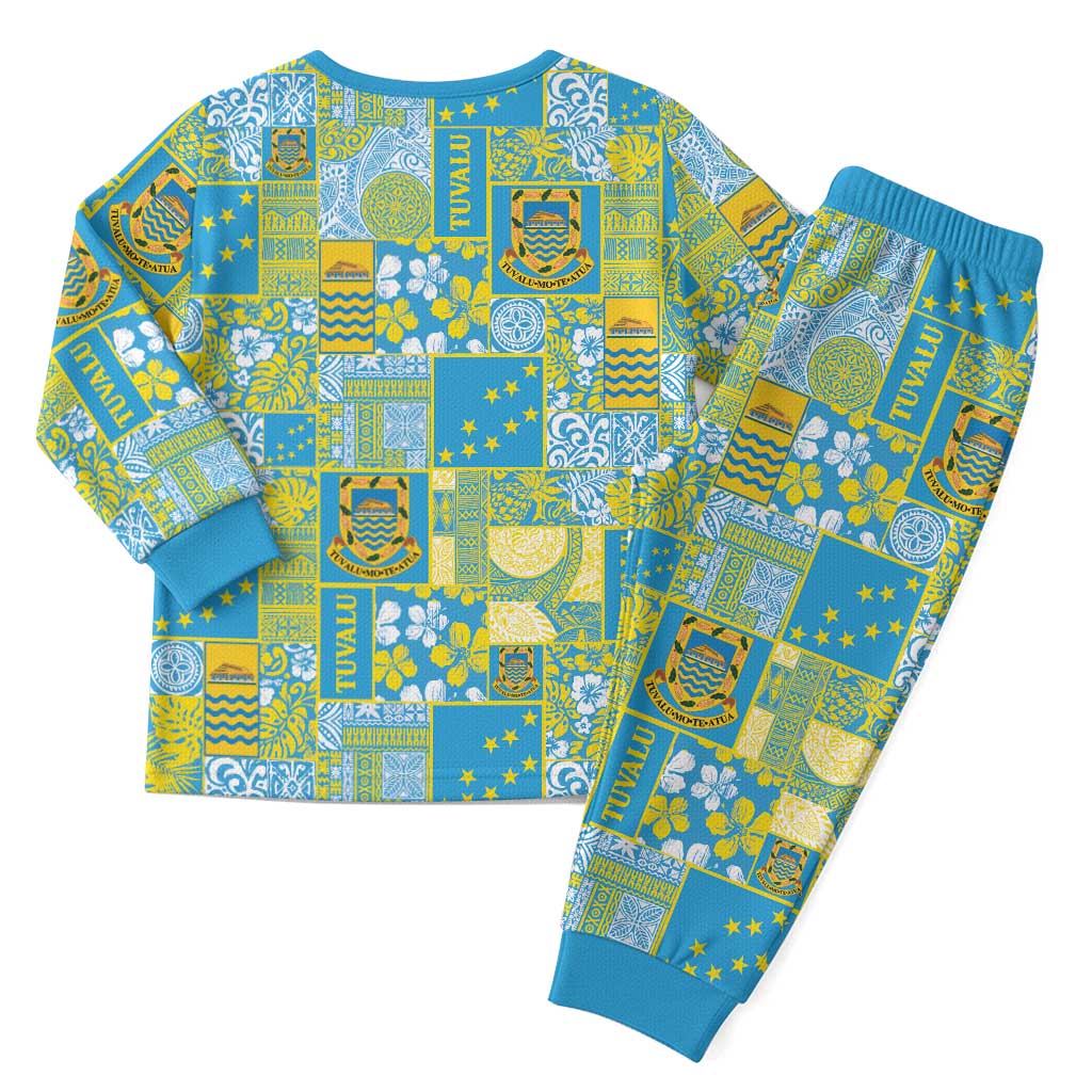 Tuvalu Manuia te Kilisimasi Christmas Pajama Set Pacific Patchwork Xmas Vibes LT9 - Polynesian Pride