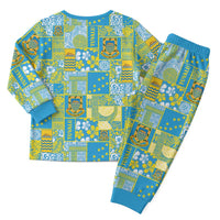 Tuvalu Manuia te Kilisimasi Christmas Pajama Set Pacific Patchwork Xmas Vibes LT9 - Polynesian Pride