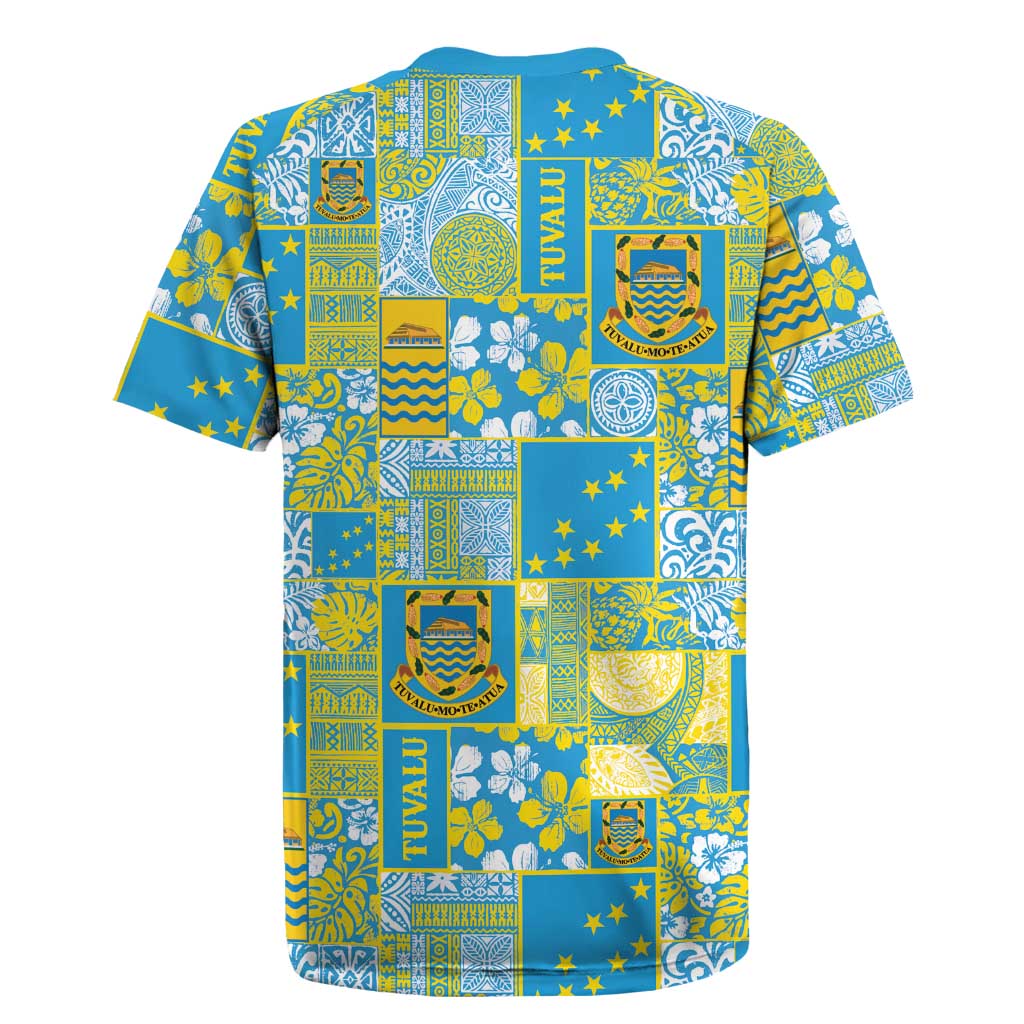 Tuvalu Manuia te Kilisimasi Rugby Jersey Pacific Patchwork Xmas Vibes - Polynesian Pride