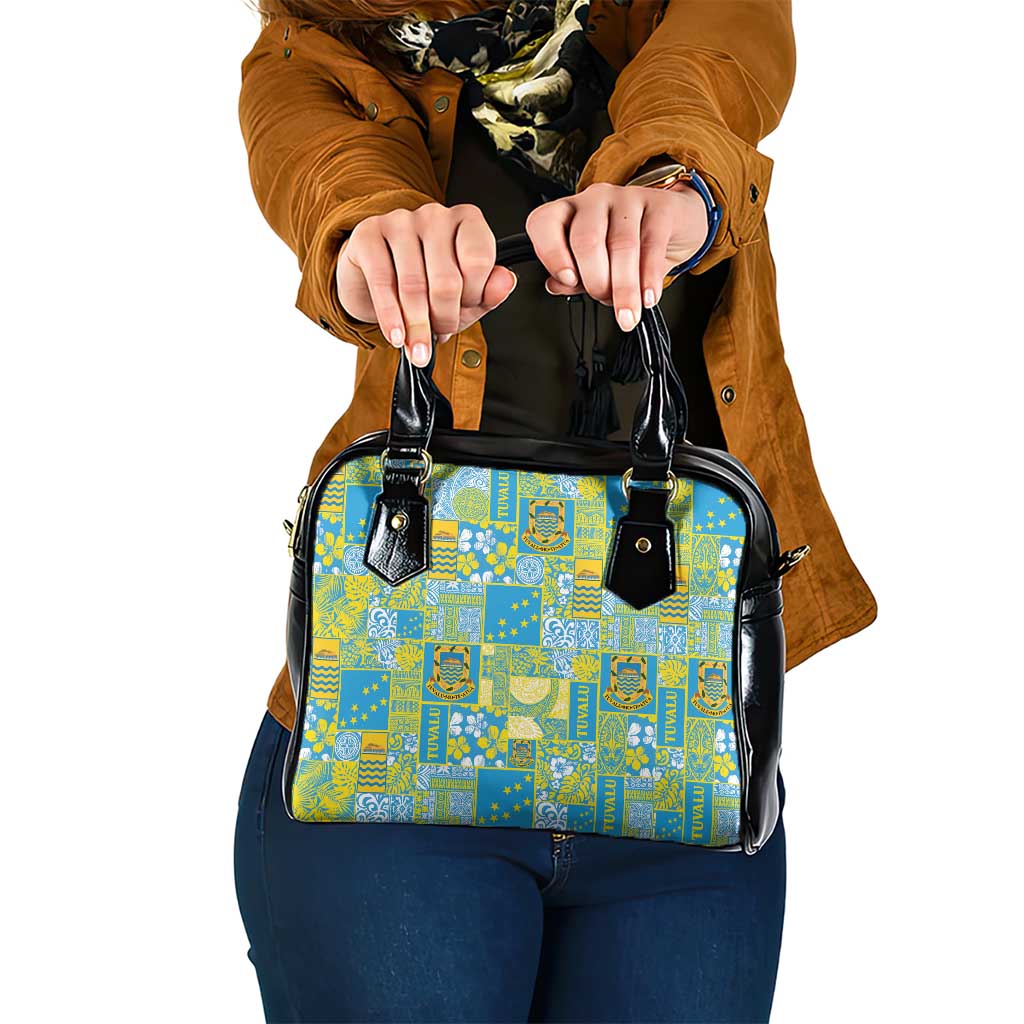 Tuvalu Manuia te Kilisimasi Shoulder Handbag Pacific Patchwork Xmas Vibes - Polynesian Pride