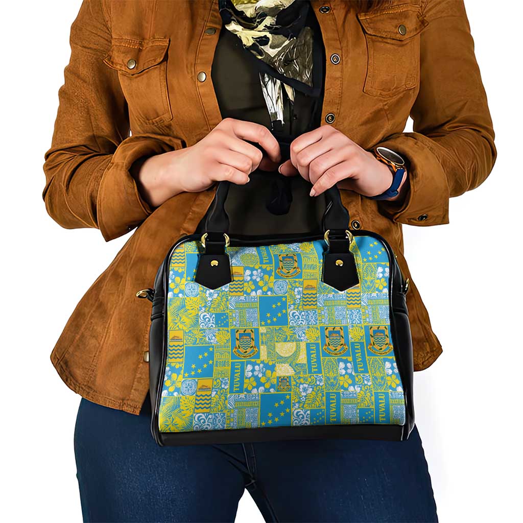 Tuvalu Manuia te Kilisimasi Shoulder Handbag Pacific Patchwork Xmas Vibes - Polynesian Pride