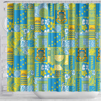 Tuvalu Manuia te Kilisimasi Shower Curtain Pacific Patchwork Xmas Vibes LT9 - Polynesian Pride