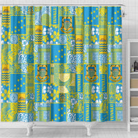 Tuvalu Manuia te Kilisimasi Shower Curtain Pacific Patchwork Xmas Vibes LT9 - Polynesian Pride