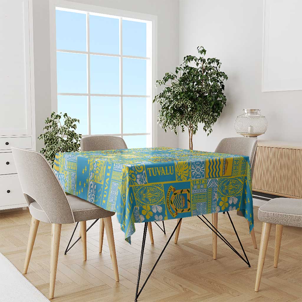 Tuvalu Manuia te Kilisimasi Tablecloth Pacific Patchwork Xmas Vibes - Polynesian Pride