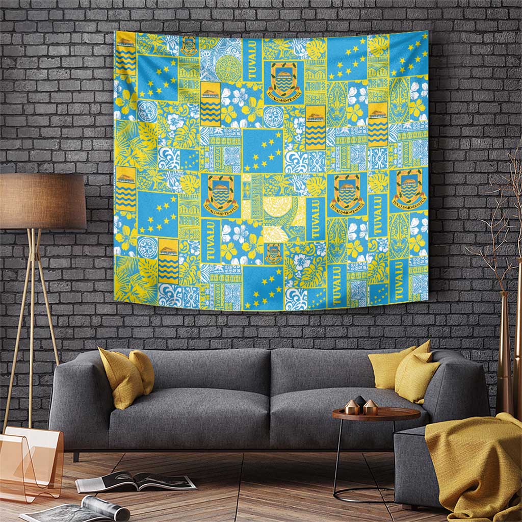 Tuvalu Manuia te Kilisimasi Tapestry Pacific Patchwork Xmas Vibes - Polynesian Pride