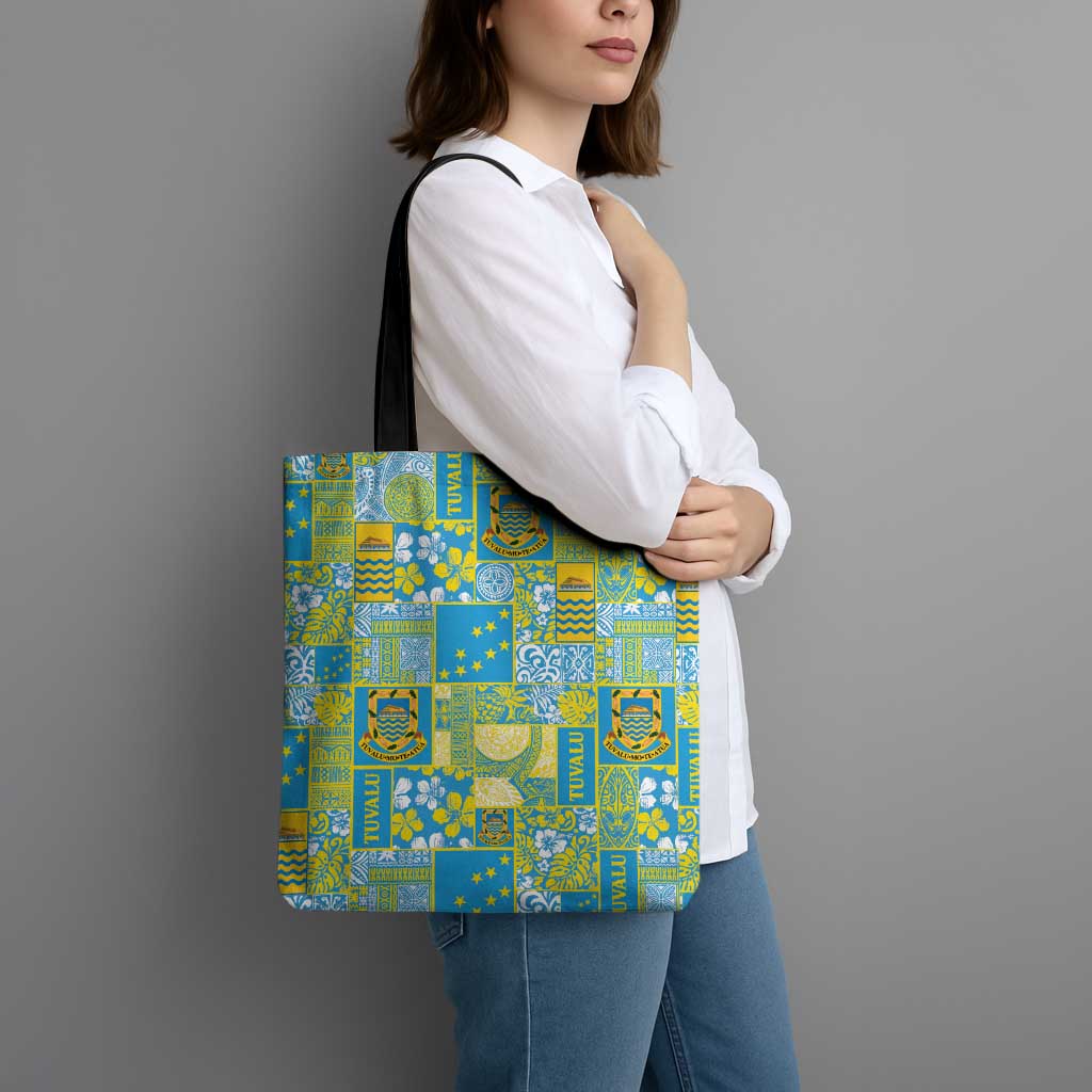 Tuvalu Manuia te Kilisimasi Tote Bag Pacific Patchwork Xmas Vibes - Polynesian Pride