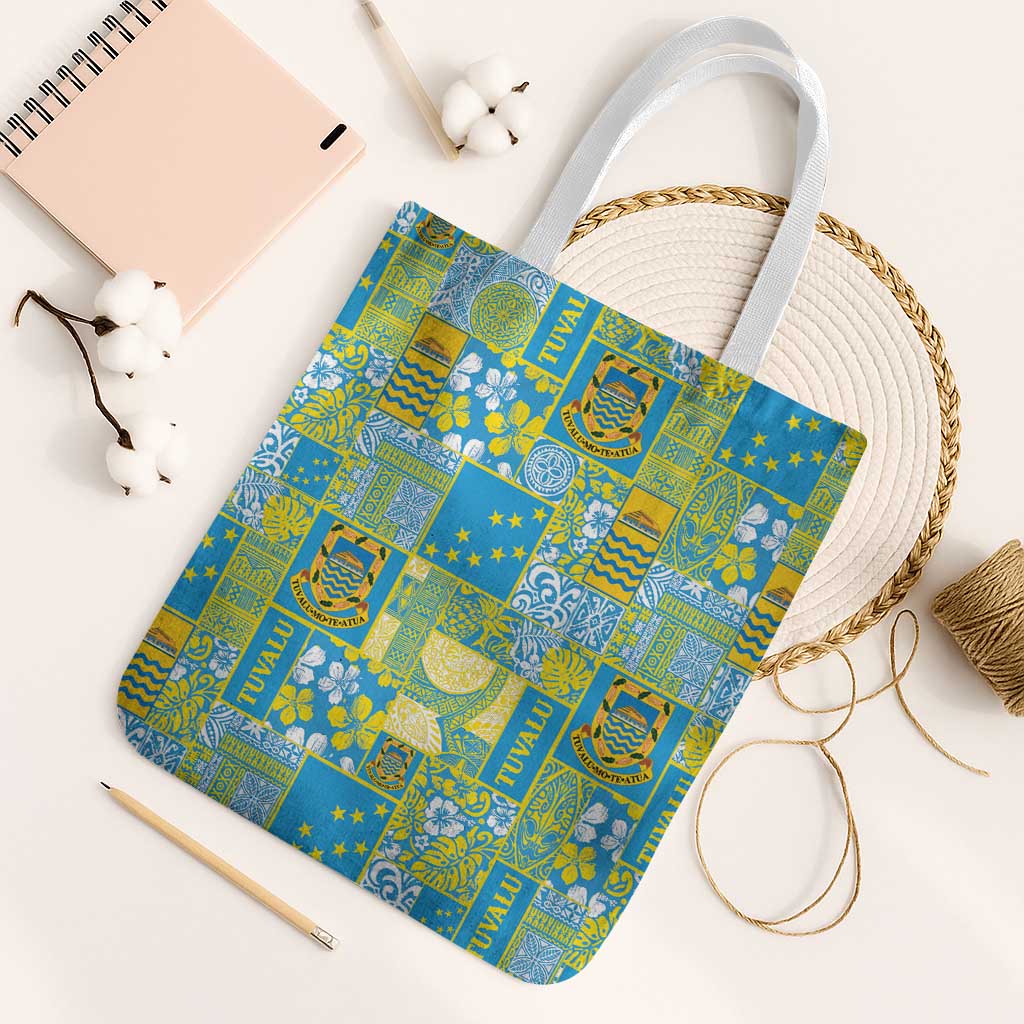 Tuvalu Manuia te Kilisimasi Tote Bag Pacific Patchwork Xmas Vibes - Polynesian Pride