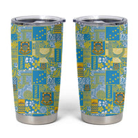 Tuvalu Manuia te Kilisimasi Tumbler Cup Pacific Patchwork Xmas Vibes LT9 Green - Polynesian Pride