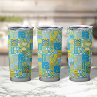 Tuvalu Manuia te Kilisimasi Tumbler Cup Pacific Patchwork Xmas Vibes LT9 - Polynesian Pride