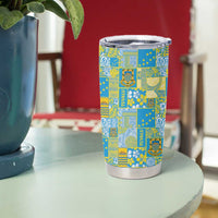Tuvalu Manuia te Kilisimasi Tumbler Cup Pacific Patchwork Xmas Vibes LT9 - Polynesian Pride