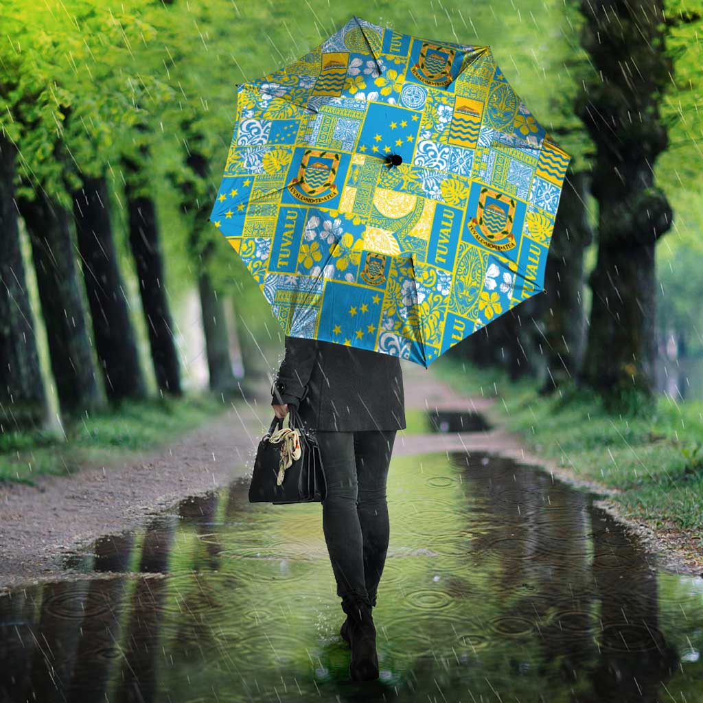 Tuvalu Manuia te Kilisimasi Umbrella Pacific Patchwork Xmas Vibes - Polynesian Pride