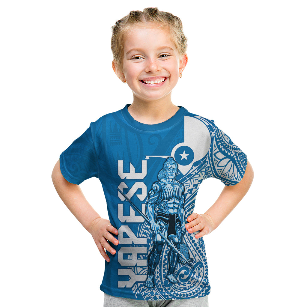 Yap Day 1 March Kid T Shirt Micronesia Yapese Warrior LT9 Blue - Polynesian Pride