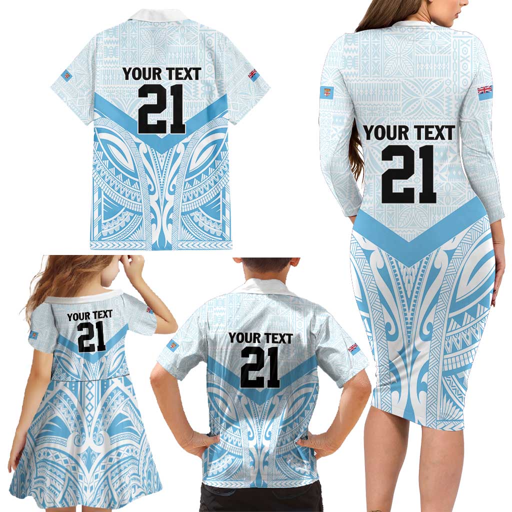 Fiji Football Custom Family Matching Long Sleeve Bodycon Dress and Hawaiian Shirt Bula Boys Go Champions LT9 - Polynesian Pride