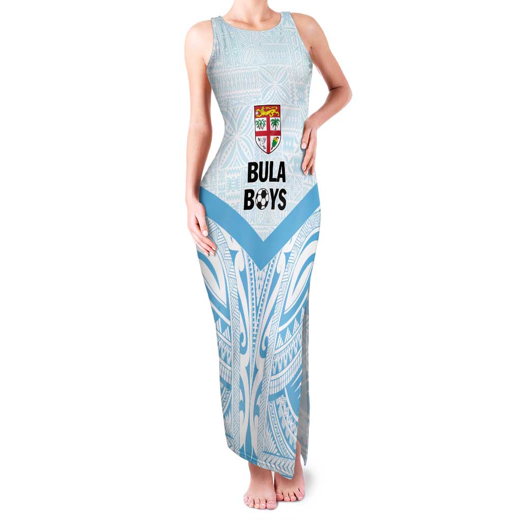 Fiji Football Custom Family Matching Tank Maxi Dress and Hawaiian Shirt Bula Boys Go Champions LT9 Mom's Dress Blue - Polynesian Pride