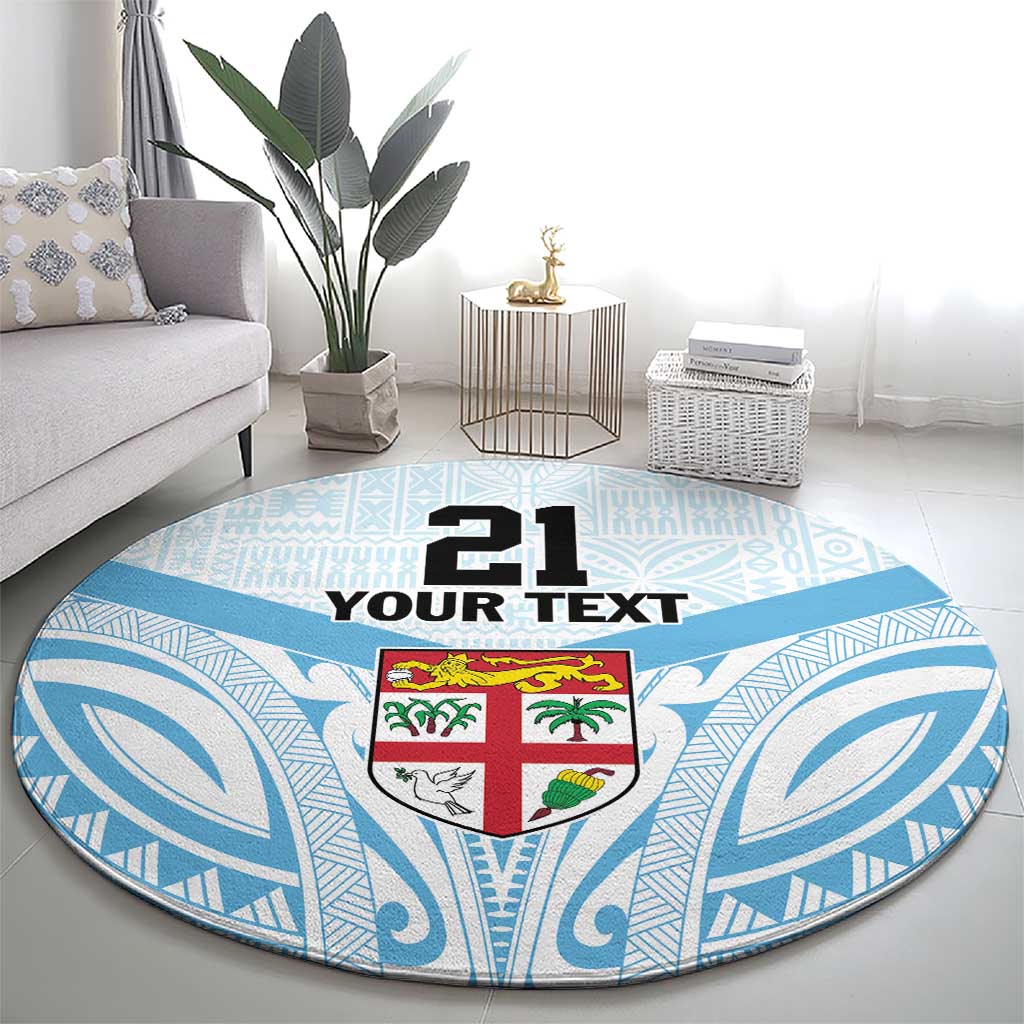 Fiji Football Custom Round Carpet Bula Boys Go Champions LT9 - Polynesian Pride