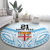Fiji Football Custom Round Carpet Bula Boys Go Champions LT9 - Polynesian Pride