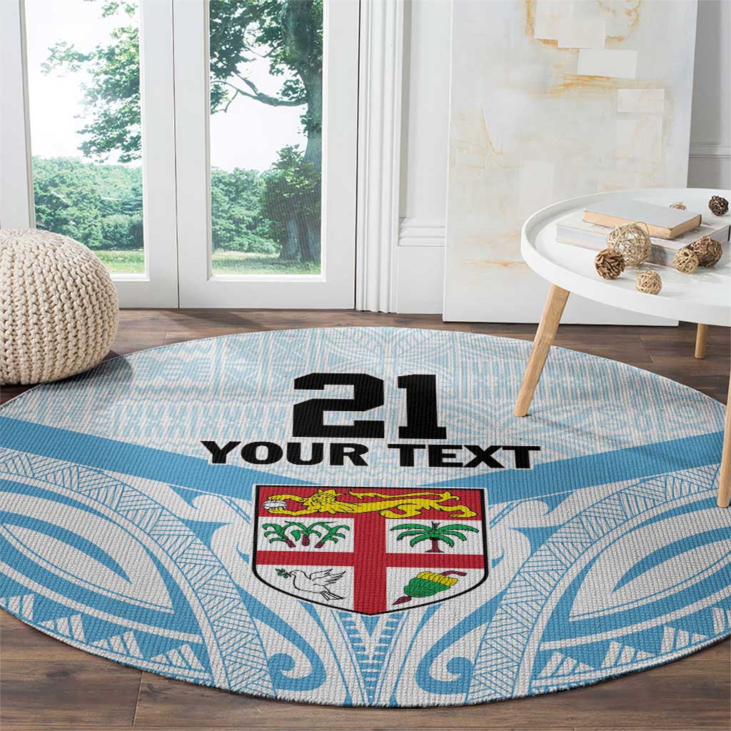 Fiji Football Custom Round Carpet Bula Boys Go Champions LT9 - Polynesian Pride