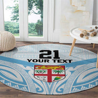 Fiji Football Custom Round Carpet Bula Boys Go Champions LT9 - Polynesian Pride