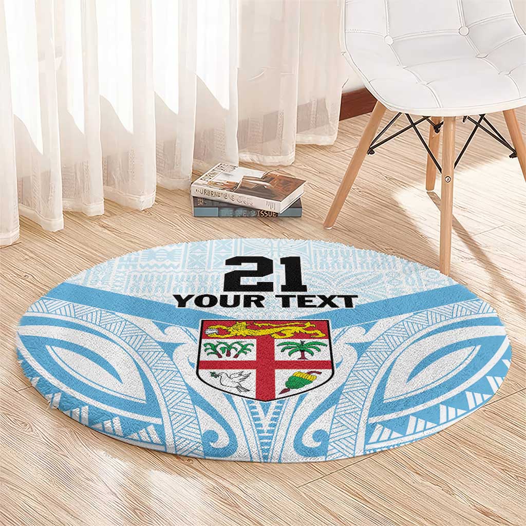 Fiji Football Custom Round Carpet Bula Boys Go Champions LT9 - Polynesian Pride