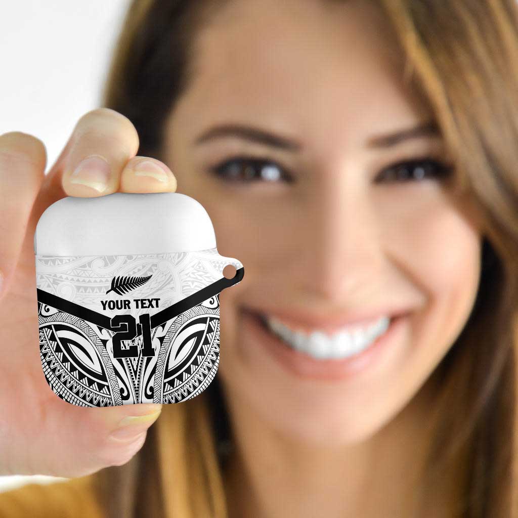New Zealand Football Custom AirPods Case All White Fern Go Champions - Polynesian Pride