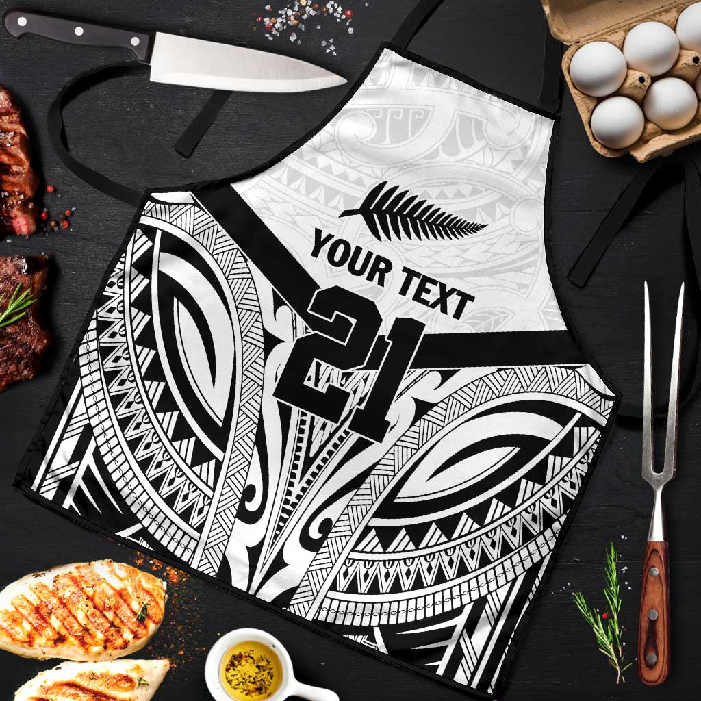 New Zealand Football Custom Apron All White Fern Go Champions LT9 White - Polynesian Pride