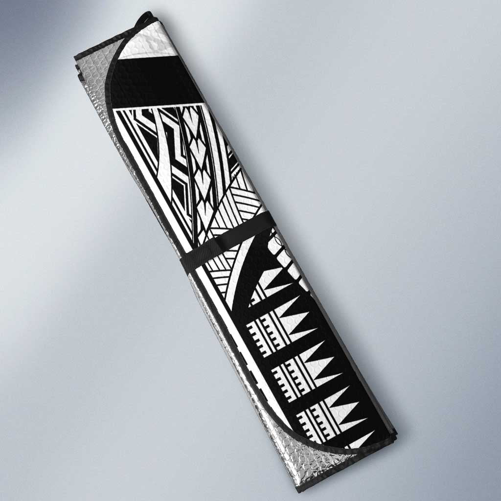 New Zealand Football Custom Auto Sun Shade All White Fern Go Champions LT9 - Polynesian Pride