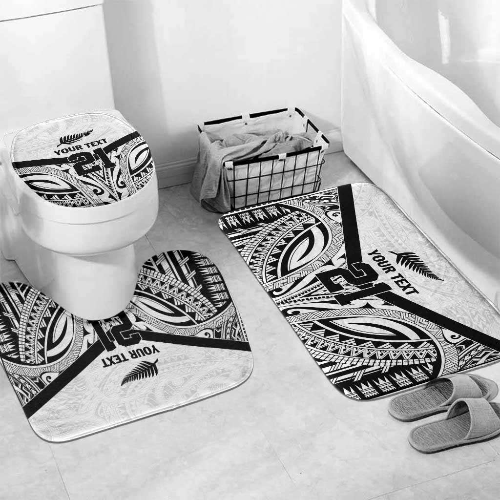New Zealand Football Custom Bathroom Set All White Fern Go Champions LT9 Mat Set Only (3 pcs) One Size White - Polynesian Pride