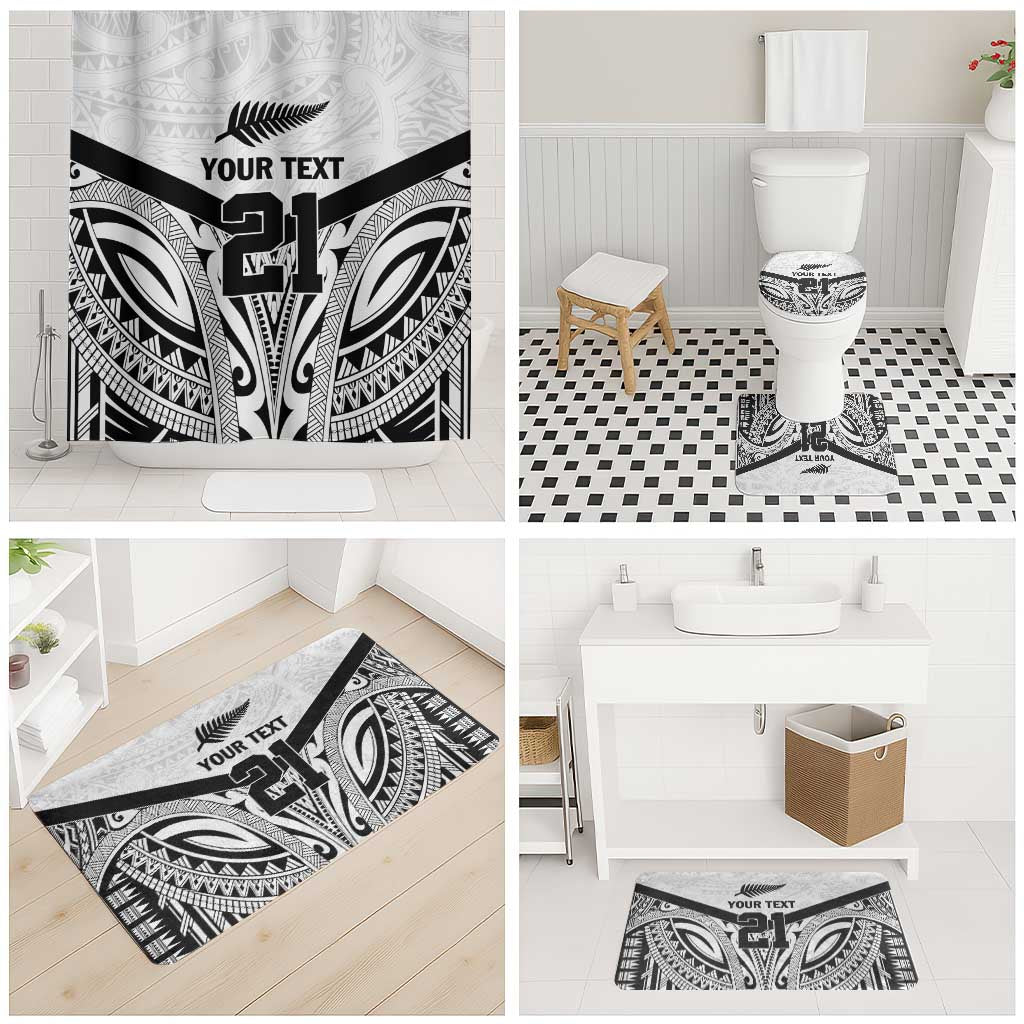 New Zealand Football Custom Bathroom Set All White Fern Go Champions LT9 - Polynesian Pride