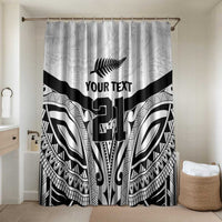 New Zealand Football Custom Bathroom Set All White Fern Go Champions LT9 Shower Curtain Only White - Polynesian Pride