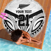 New Zealand Football Custom Beach Blanket All White Fern Go Champions LT9 - Polynesian Pride