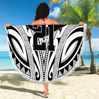 New Zealand Football Custom Beach Blanket All White Fern Go Champions LT9 - Polynesian Pride