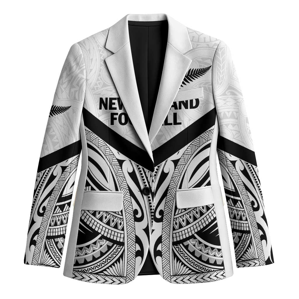 New Zealand Football Custom Blazer All White Fern Go Champions LT9 Unisex White - Polynesian Pride