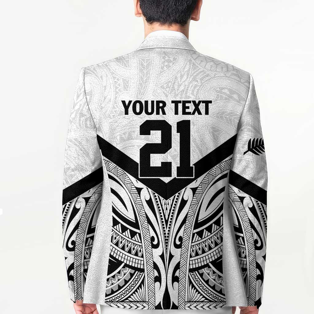 New Zealand Football Custom Blazer All White Fern Go Champions LT9 - Polynesian Pride