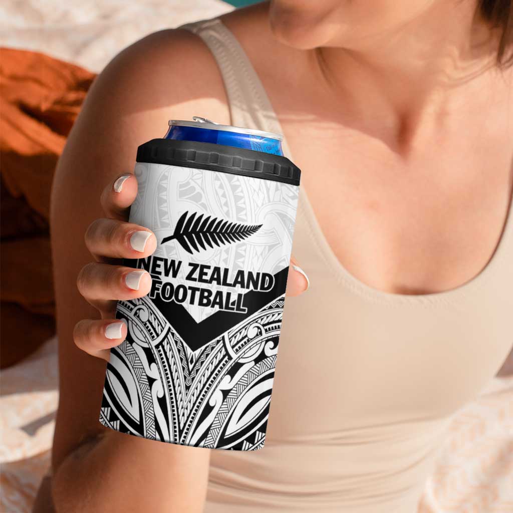 New Zealand Football Custom 4 in 1 Can Cooler Tumbler All White Fern Go Champions LT9 - Polynesian Pride