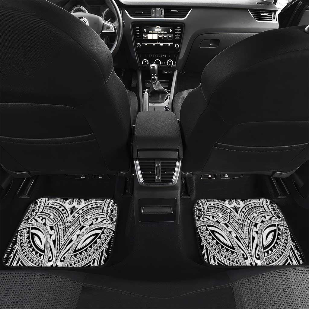 New Zealand Football Custom Car Mats All White Fern Go Champions LT9 Set 2pcs - Back White - Polynesian Pride