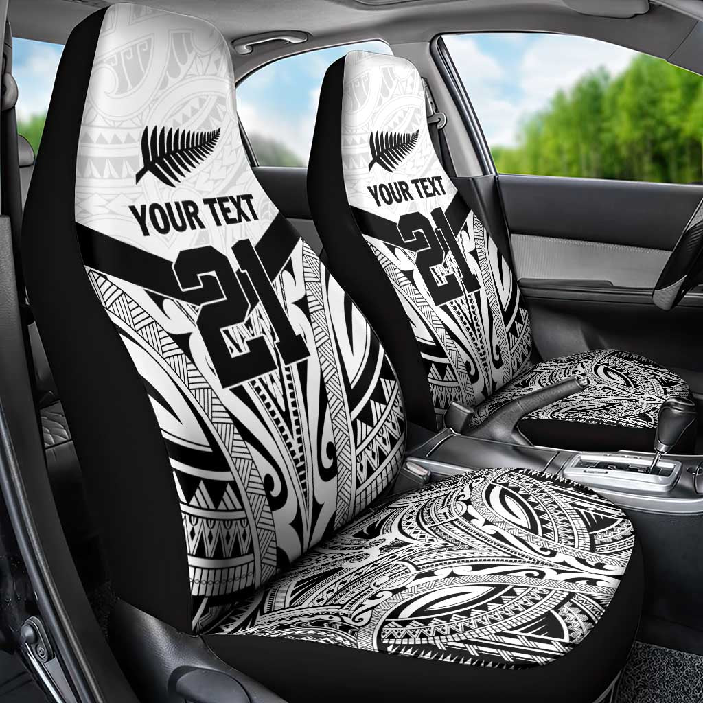 New Zealand Football Custom Car Seat Cover All White Fern Go Champions LT9 - Polynesian Pride