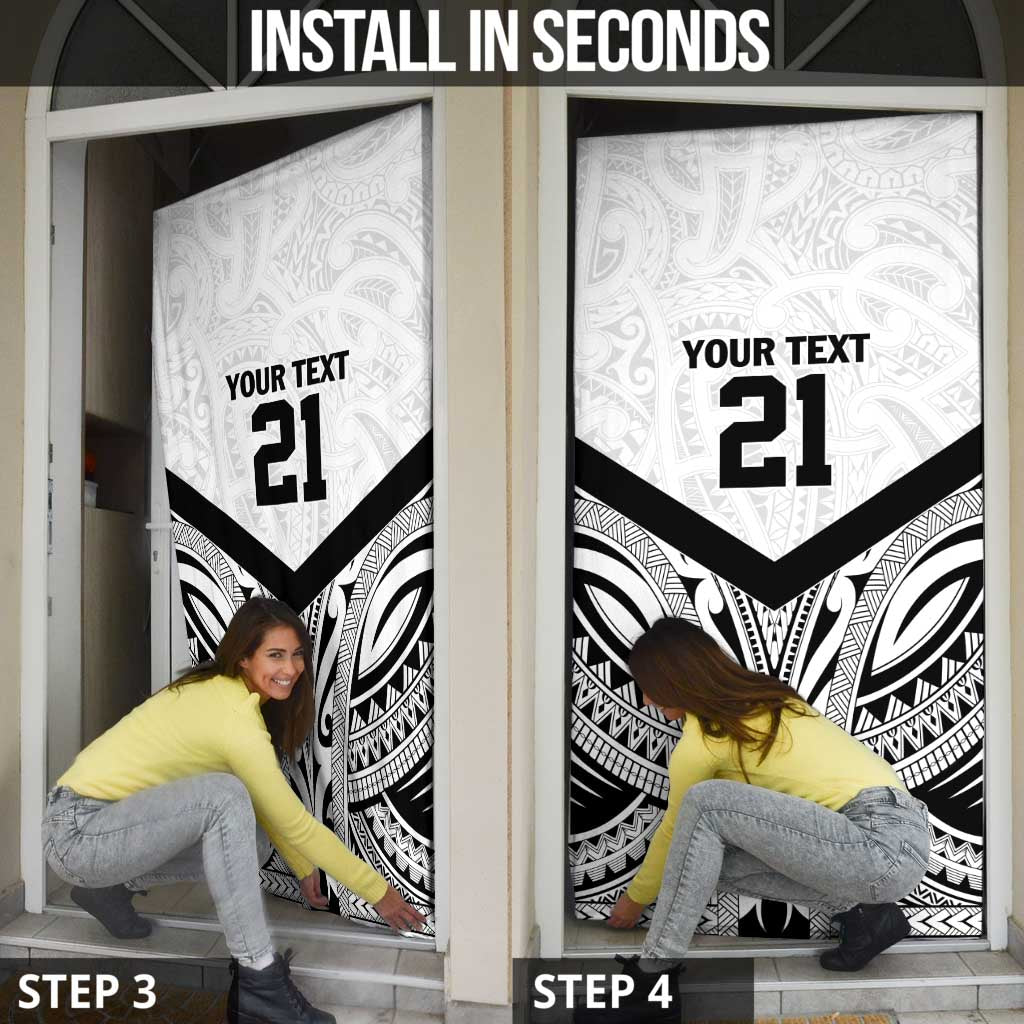 New Zealand Football Custom Door Cover All White Fern Go Champions LT9 - Polynesian Pride