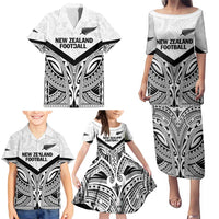 New Zealand Football Custom Family Matching Puletasi and Hawaiian Shirt All White Fern Go Champions LT9 - Polynesian Pride