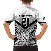 New Zealand Football Custom Family Matching Summer Maxi Dress and Hawaiian Shirt All White Fern Go Champions LT9 - Polynesian Pride